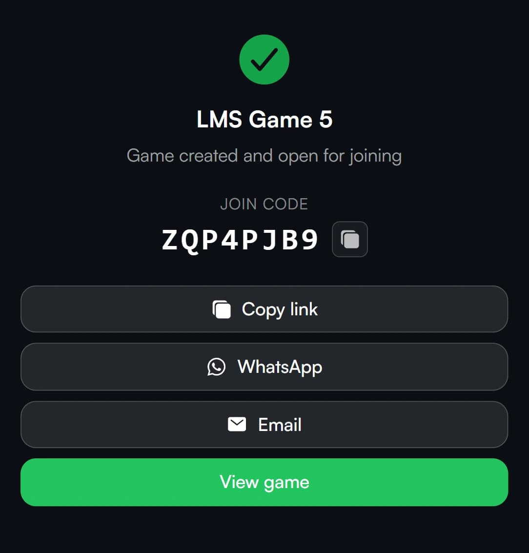 Invite players with a link